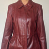 Burgundy leather trench