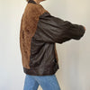 Vintage Leather & Faux Fur Bomber Jacket