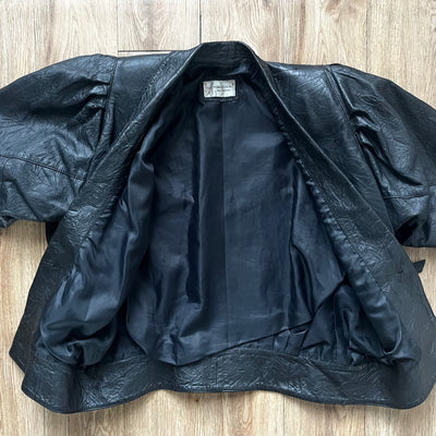 Vintage crop Leather Jacket