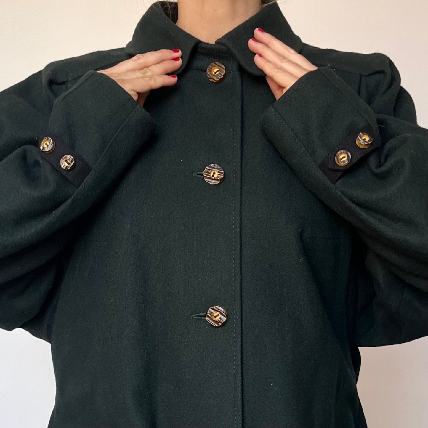 Vintage woman Loden Wool Long Coat