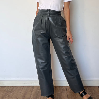 Gray Leather trousers