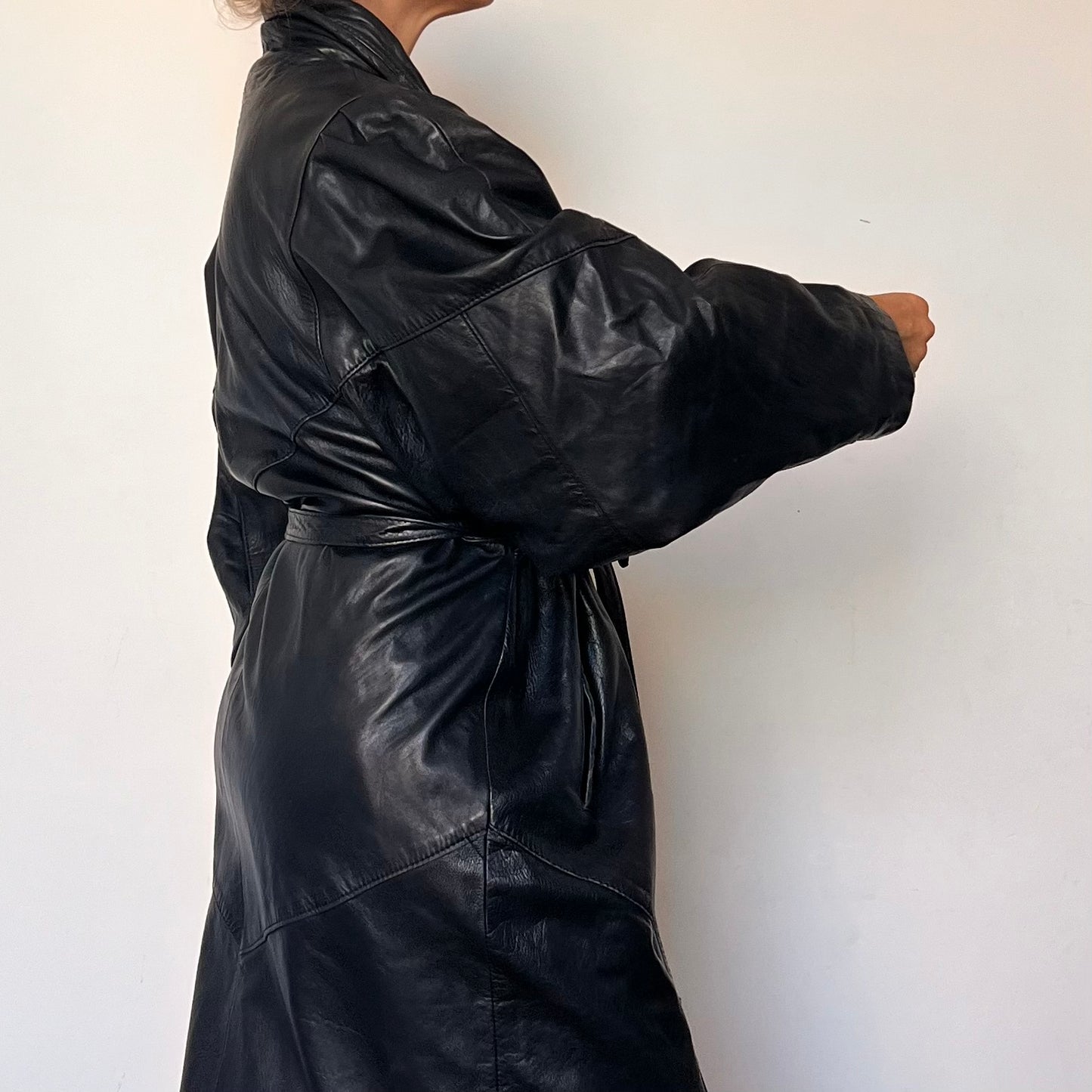 Vintage long trench coat with belt