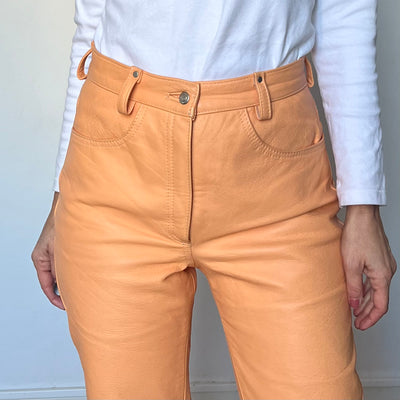 Coral Leather trousers