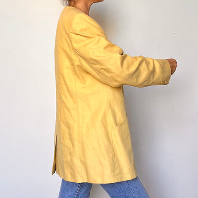 Vintage yellow linen Blazer