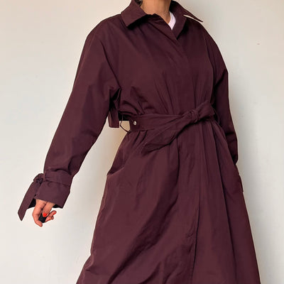 Burgundy Long Trench Coat by London Fog