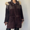 Vintage Burgundy leather hooded jacket