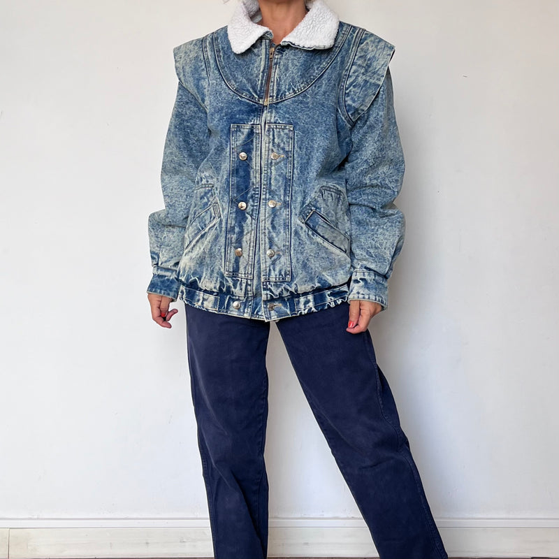 Vintage blue Denim sherpa jacket