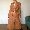 Vintage leather Long Trench Coat