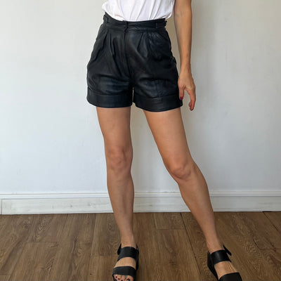 Black Leather Shorts