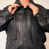 Vintage Bomber black leather jacket