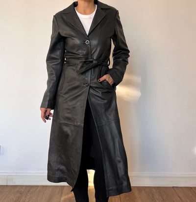 Vintage long trench coat with belt