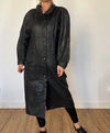 Vintage Black Leather long Overcoat