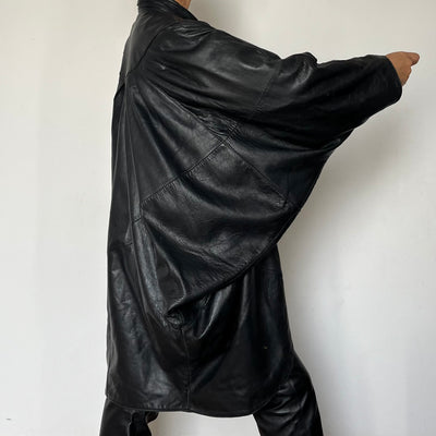 Batwing black Leather jacket