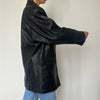 Vintage Black Leather Blazer Jacket