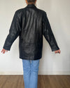 Vintage Black Leather Blazer Jacket