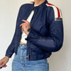 Vintage crop moto leather jacket