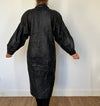 Vintage Black Leather long Overcoat