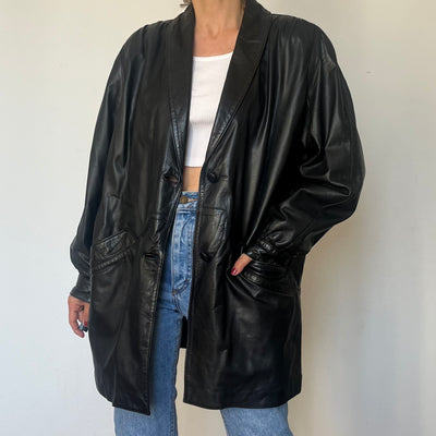 Vintage Leather Blazer Jacket