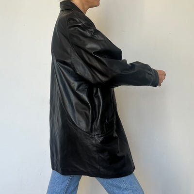 Vintage Leather Blazer Jacket