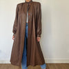 Vintage Brown leather Long Trench Coat