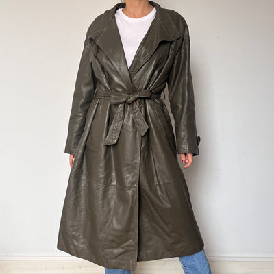 Vintage long trench coat with belt