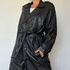 Black Leather Trench Coat