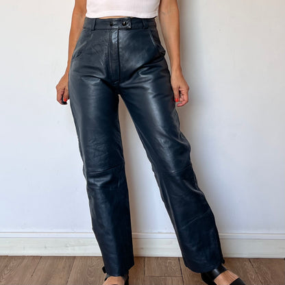 Blue Leather trousers