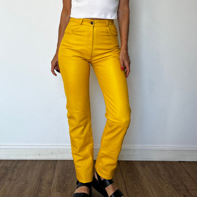 Yellow Leather trousers