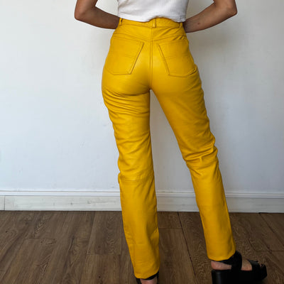 Yellow Leather trousers