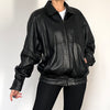 Vintage Bomber black leather jacket