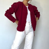 Puffy sleeves knitted cardigan