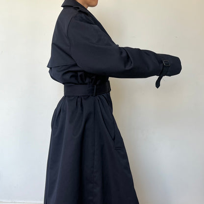 Vintage Blue Long Trench Coat