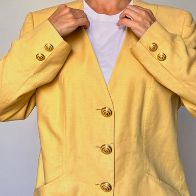 Vintage yellow linen Blazer