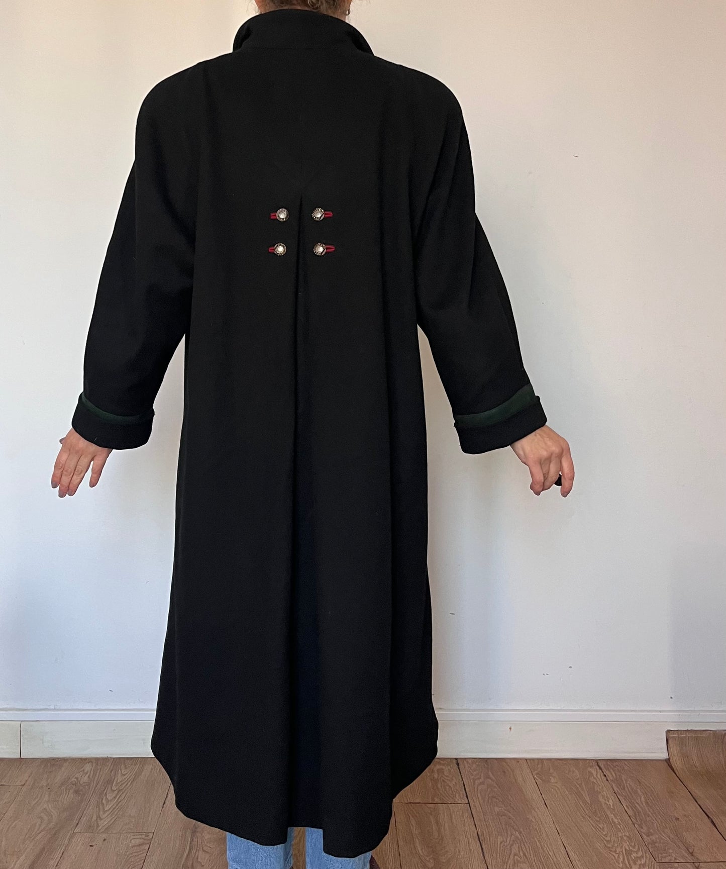 Vintage Loden Wool Long Coat