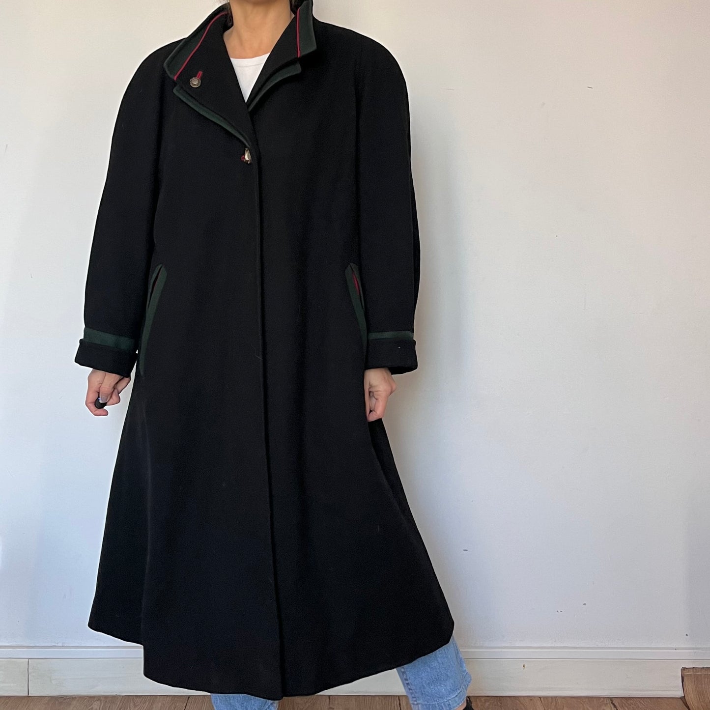 Vintage Loden Wool Long Coat