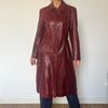 Burgundy leather trench