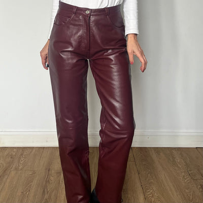 Burgundy Leather trousers