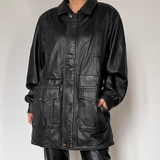 Black leather jacket