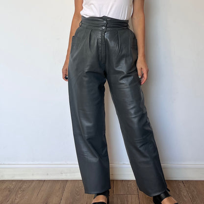 Gray Leather trousers