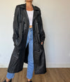 Black Leather Trench Coat