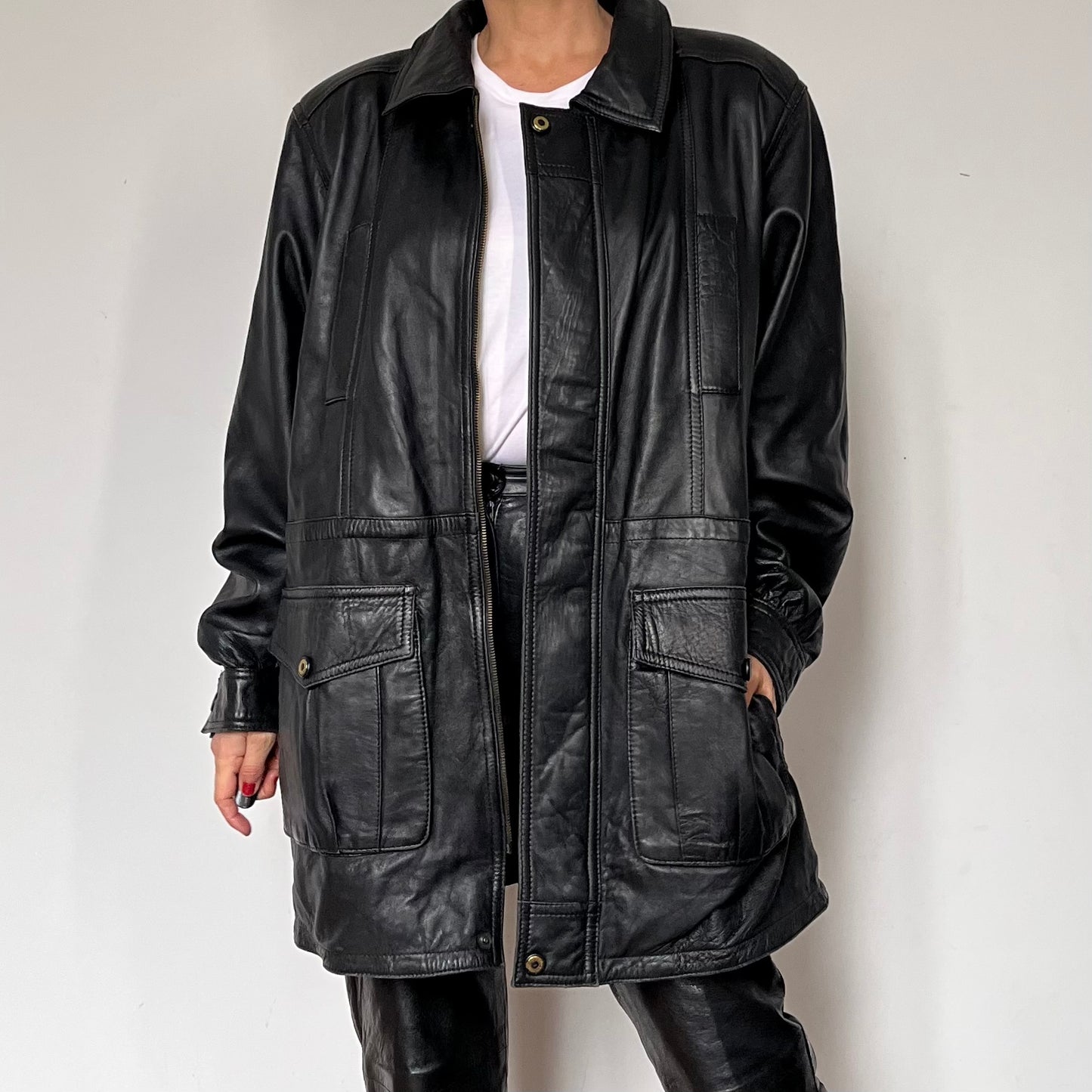 Black leather jacket