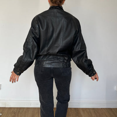 Black Bomber leather jacket