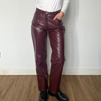 Burgundy Leather trousers