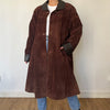 Vintage Brown Suede Leather Coat