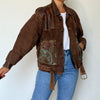 Crop USA Bomber leather jacket