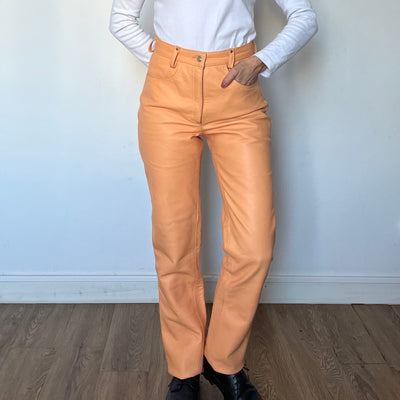 Coral Leather trousers