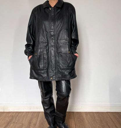 Black leather jacket