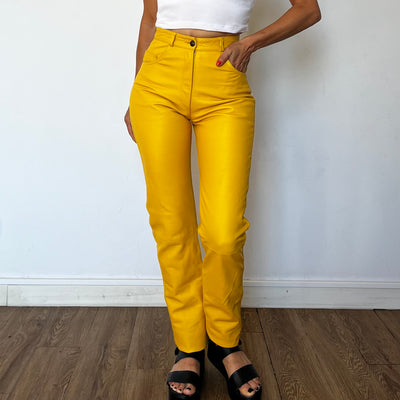 Yellow Leather trousers