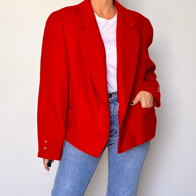 Vintage red wool Cashmere Blazer