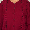 Puffy sleeves knitted cardigan